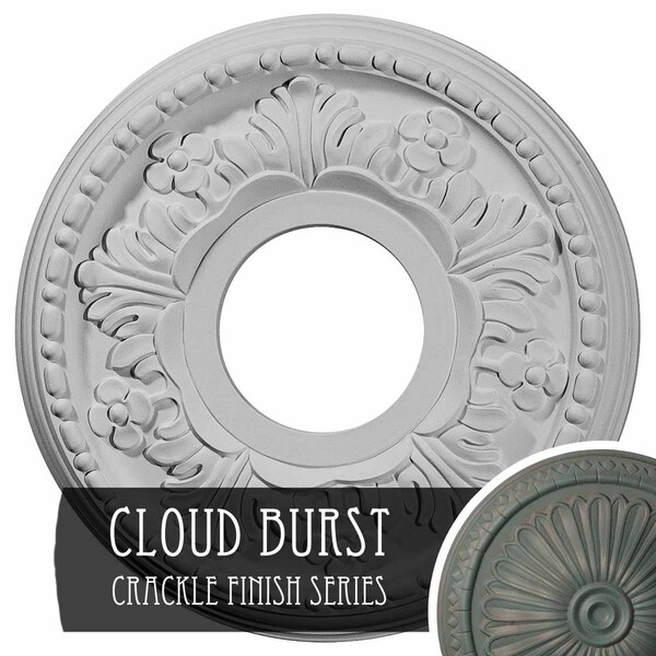 Ekena Millwork Helene Ceiling Medallion (Canopies up to 5 1/4"), 11 7/8"OD x 3 5/8"ID x 7/8"P, Cloud Burst Crackle CM11HECBC - main